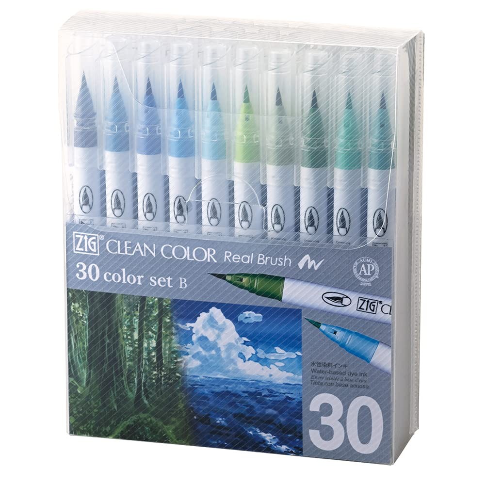 Kuretake ZIG Clean Color Real Brush 30 Colors Portrait Set RB-6000AT/30VB