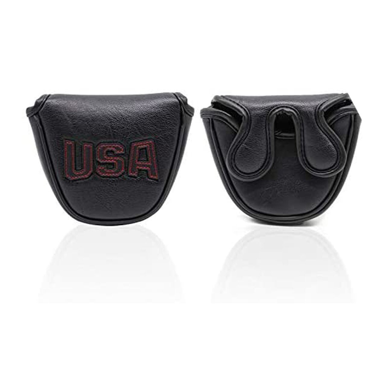 Red Stitch USA Centre Shaft Golf Mallet Putter Headcover 2Ball Magnet Golf Cover
