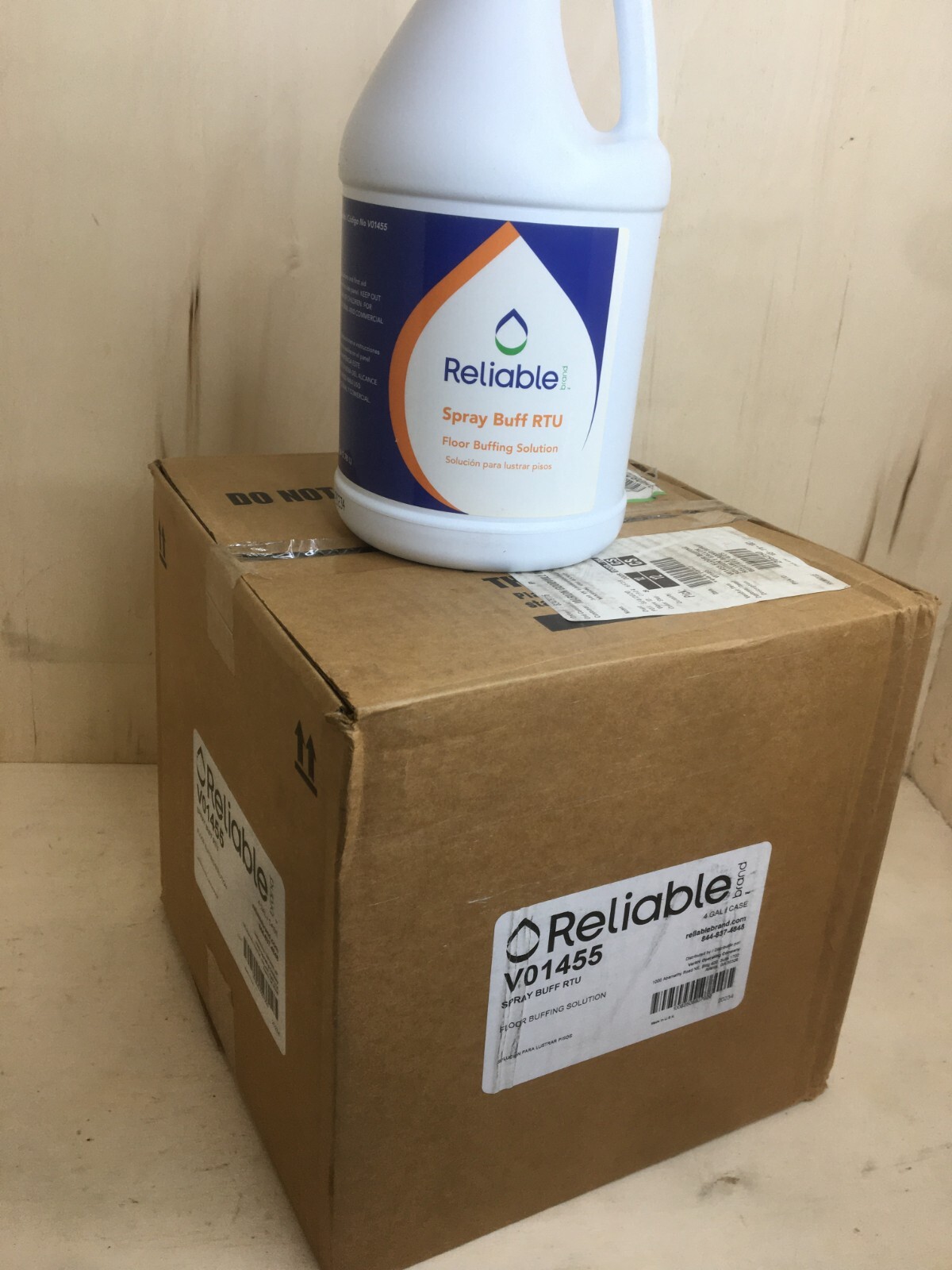 Case of Reliable Brand Spray Buff RTU Floor Buffing Solution (4) x 1 Gallon/box