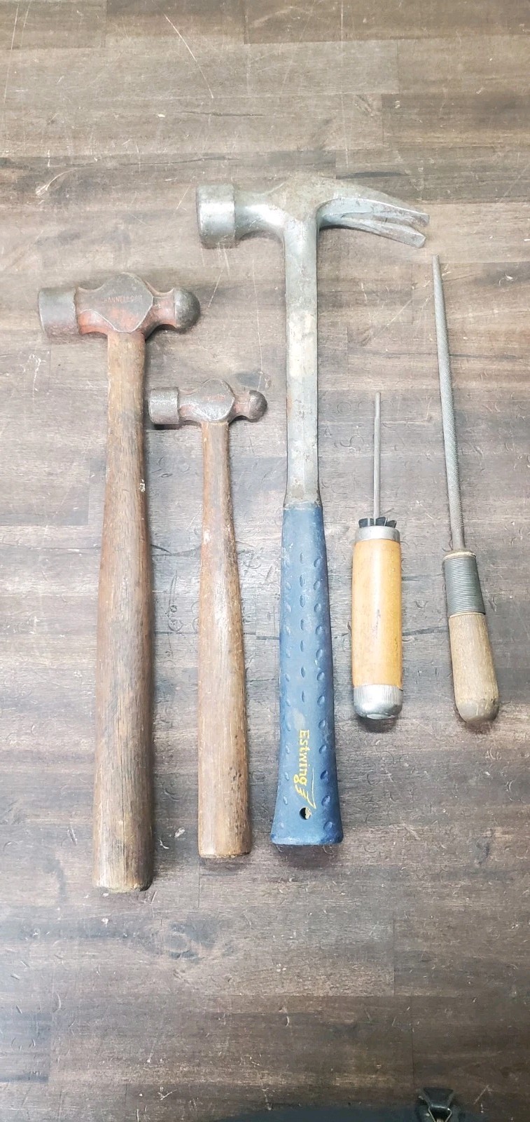 Vintage Estwing 28 oz Hammer LOt E3-28S, w/ 2 Channelock Ballpeen Hammers, FILES