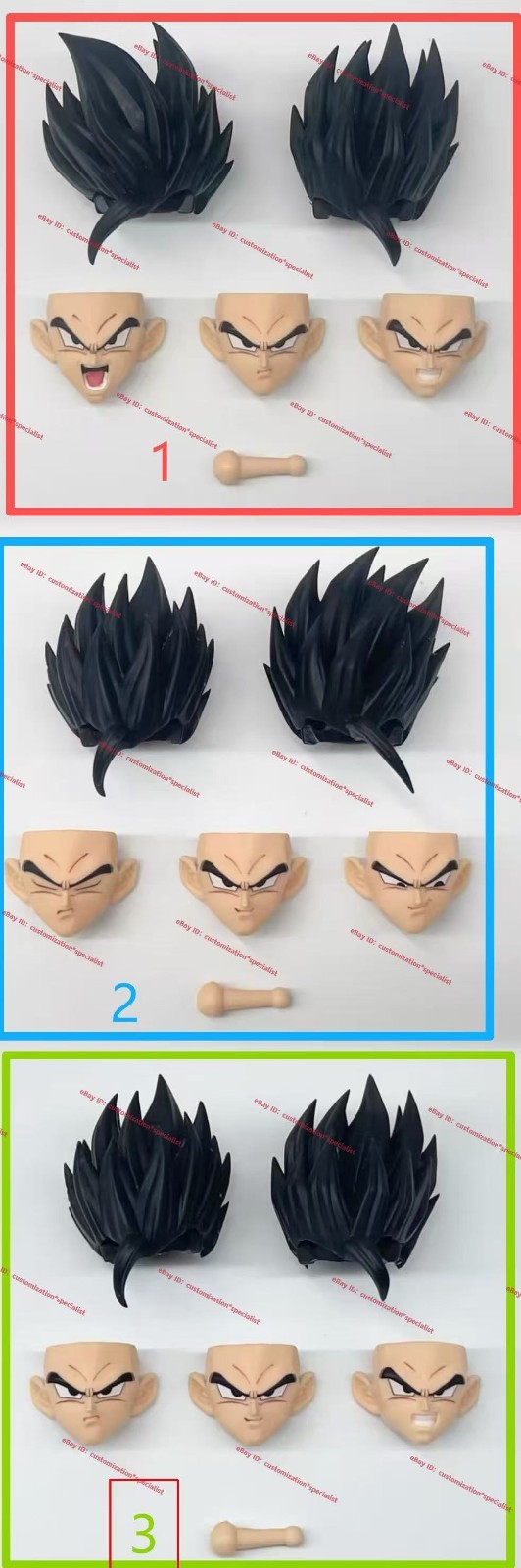 HM006 Custom Mystic Gohan 1/12 shf Ultimate Gohan head Sculpture Kit（ No Figure）