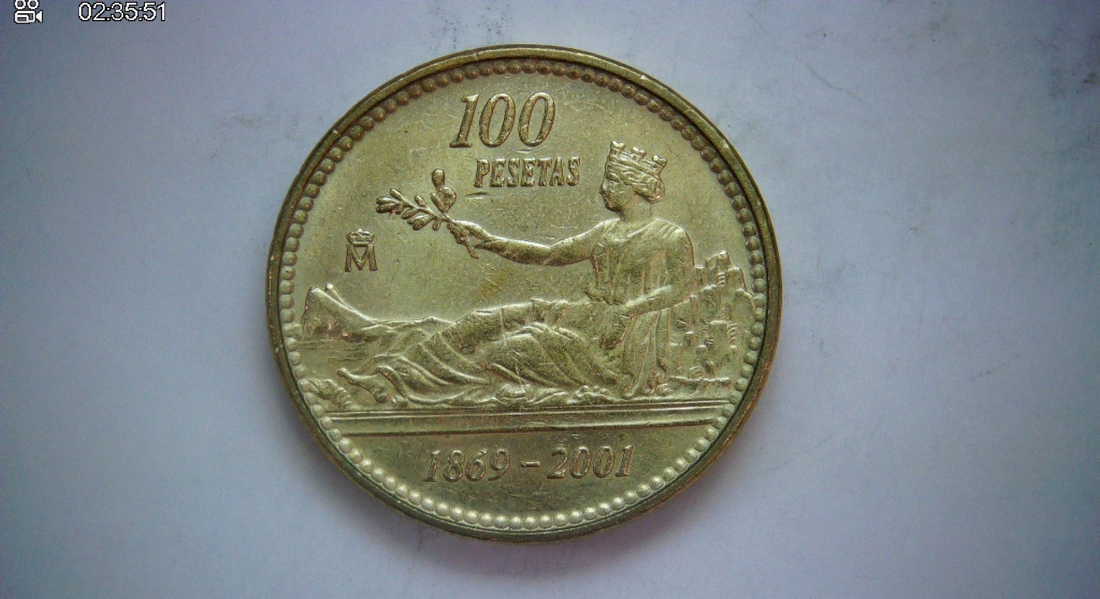 Spain 2001 100 Pesetas Juan Carlos I (commemorative 1869-2001) Coin