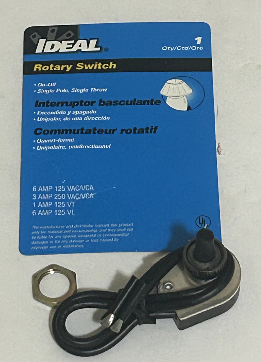Ideal 774069 Rotary Switch Brass 125-250VAC - New