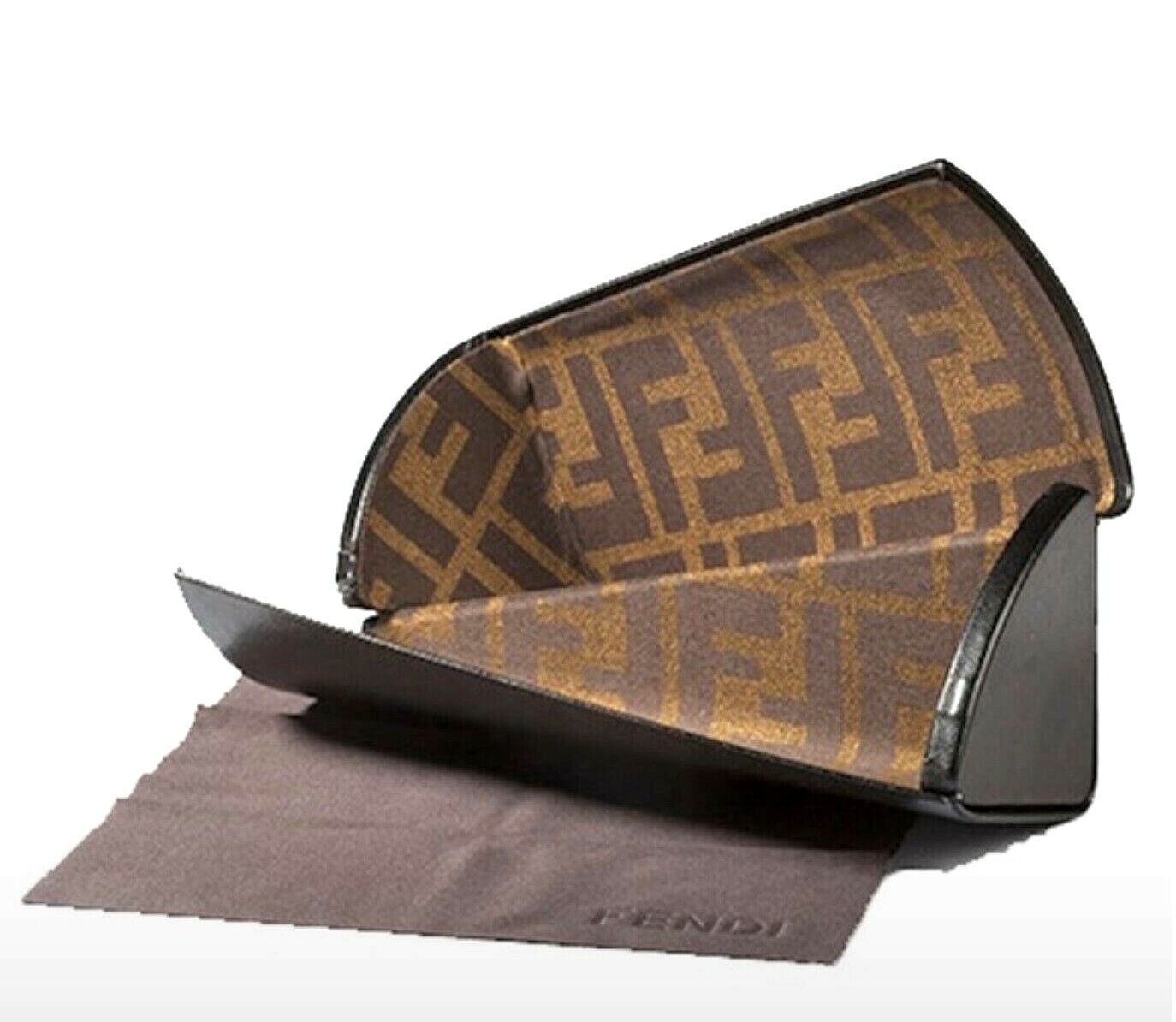 New Authentic Fendi Twist Black Hard Faux Leather Eyeglasses Case (SMALL)