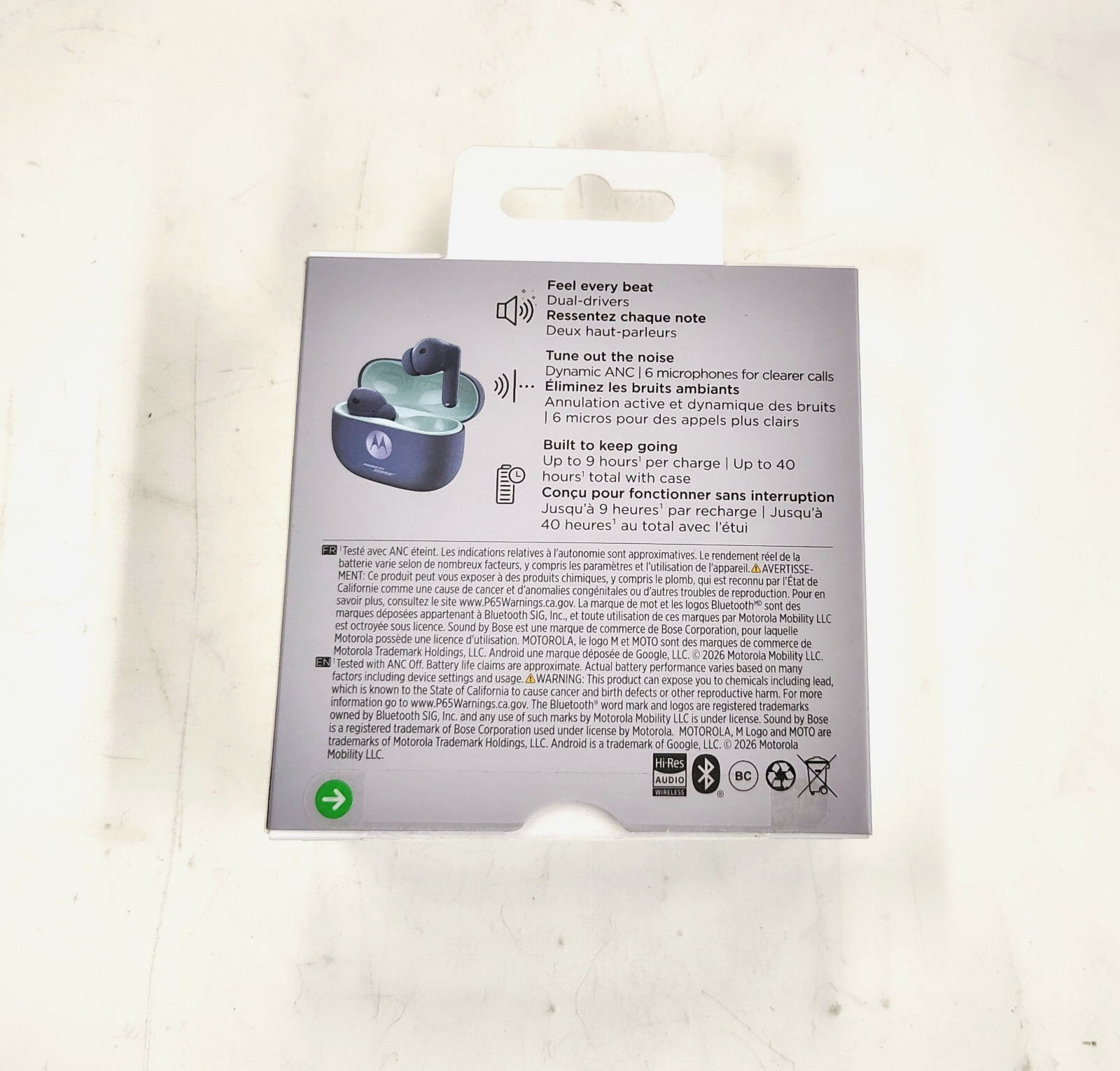 Motorola Moto Buds 2 Plus earbuds open box