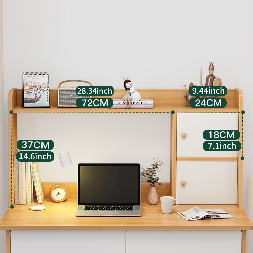Multi Storage Cabinet Wooden Computer Table Home Study Writing Office Work Desk