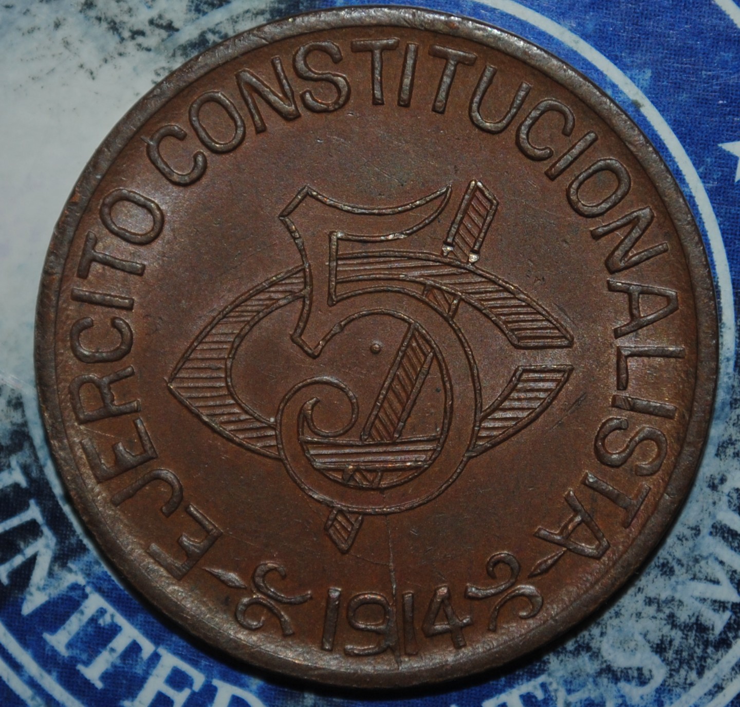 UNC Mexico 5 Centavos 1914 Chihuahua  {{{D068