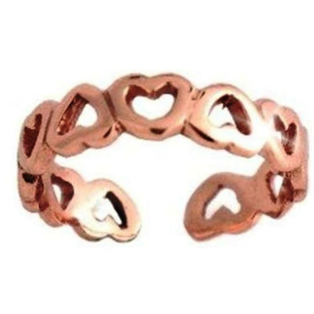 Love Toe Ring Eternity Heart Gift Box Body Jewelry 14k Rose Gold over 925 SS