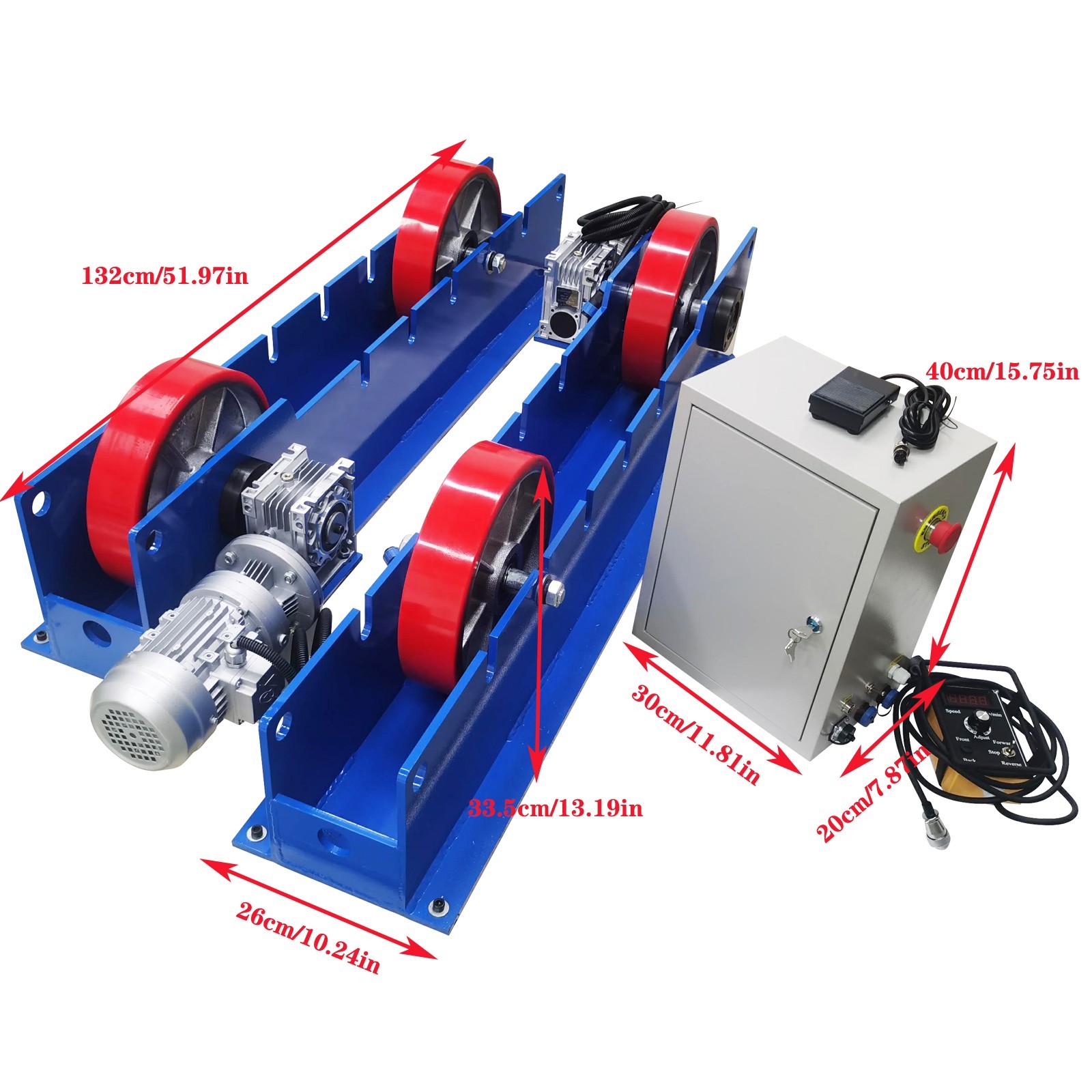 3 Ton Adjustable Welding Turning Roller Stand Rack Pipeline Welding Frame 220V