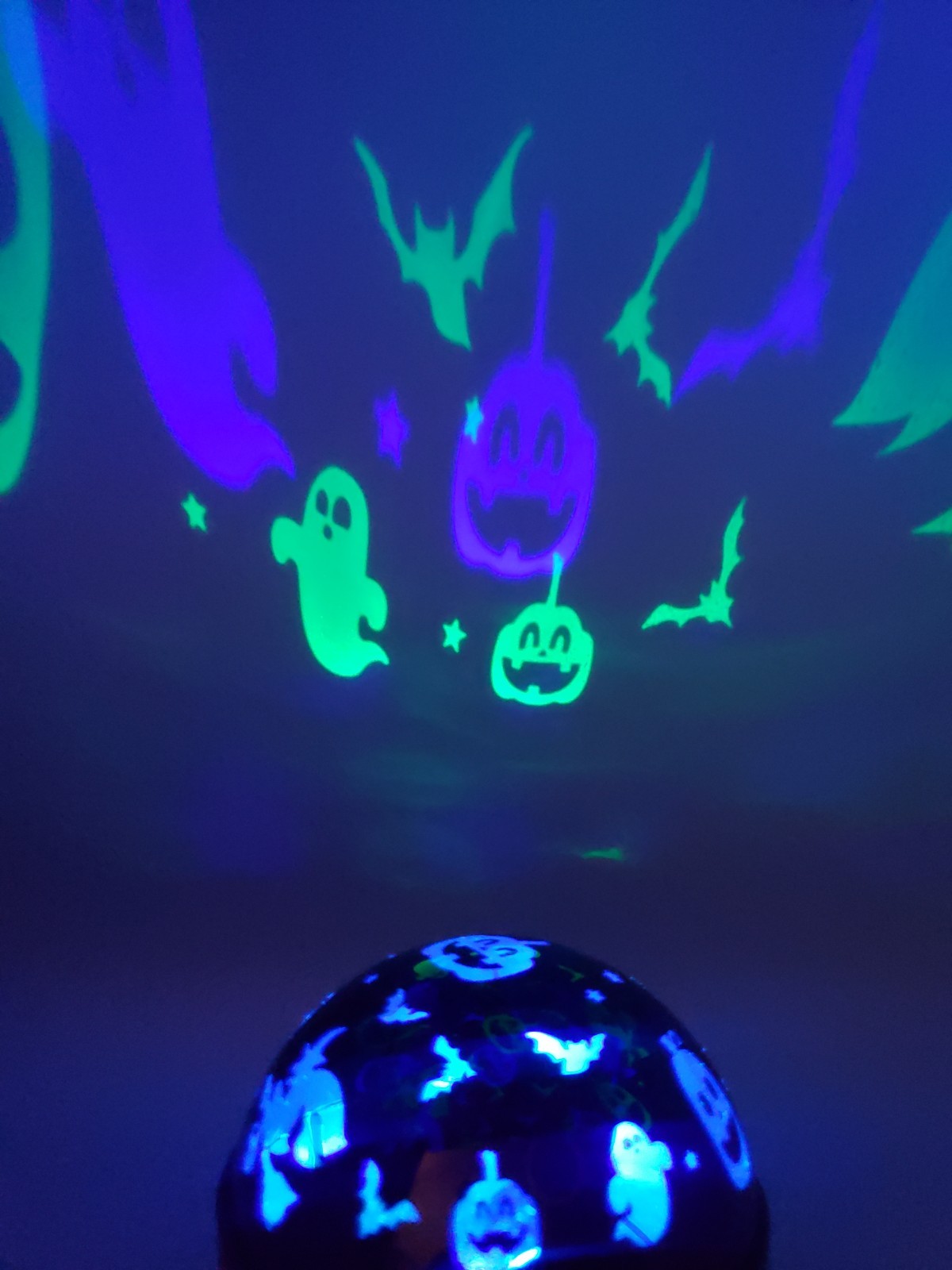 Halloween LED Shadow Projector light 3.5" x 3.5" Witch ghost bat skull 🎃