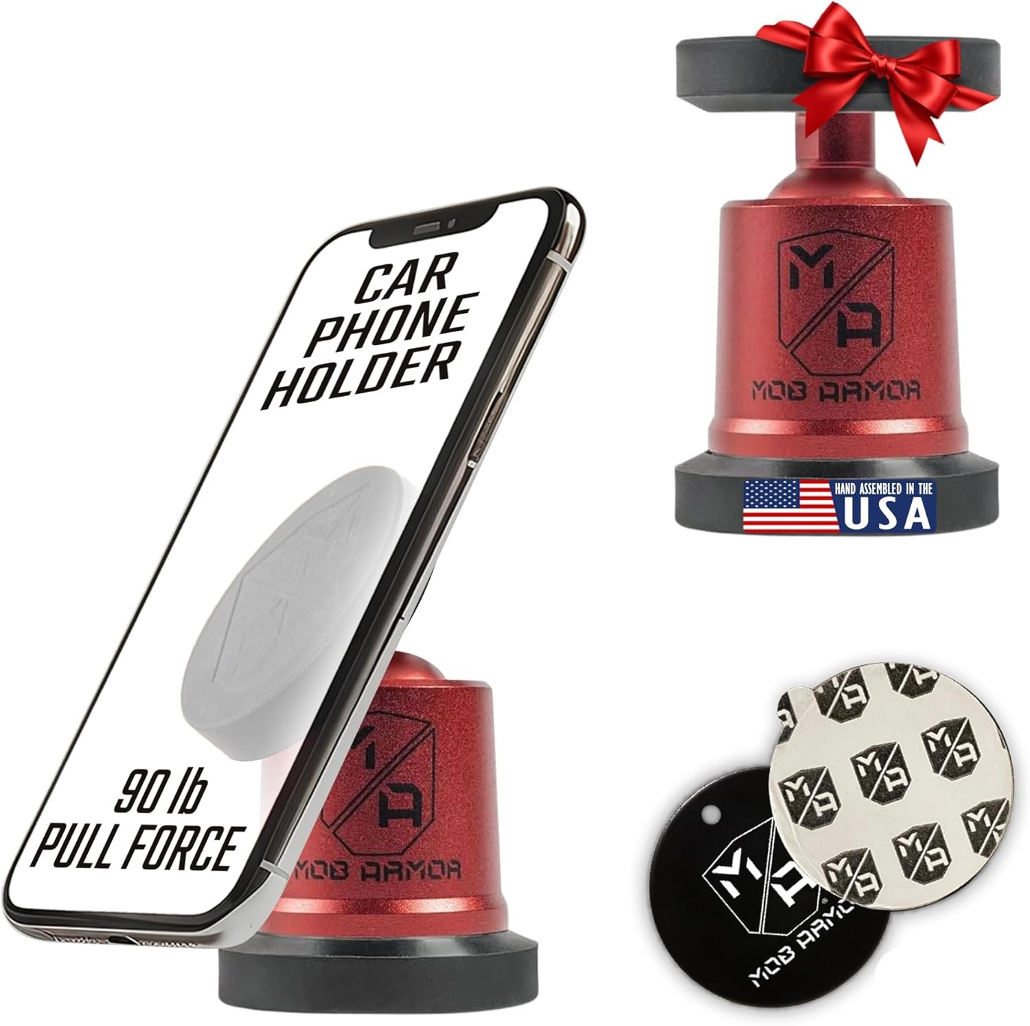 Mob Armor MobNetic Maxx Magnetic Car Phone Mount Holder Aluminum 360 Red USA