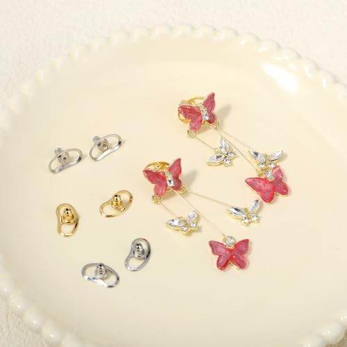 Earring Lifters Backs, 8 Pcs Earring Backs for Droopy Ears Locking Earrings