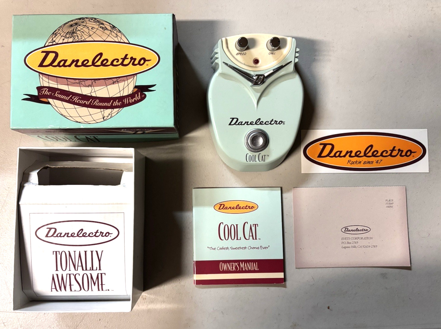 Danelectro Cool Cat DC-1 Chorus Guitar Effects Pedal with Box and Paperwork