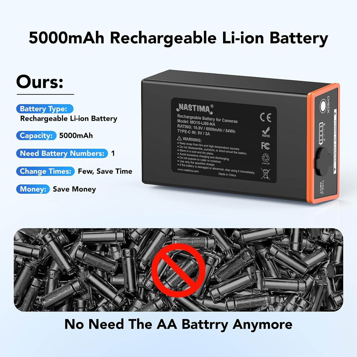2 Pack Moultrie Edge 5000Mah Replacement Battery for Moultrie Edge Series Camera