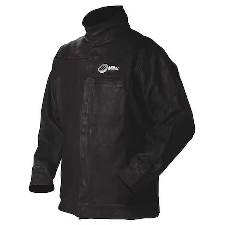 Miller Electric 231091 Welding Jacket, Pigskin, 2 Oz, 30 In Length, Snaps
