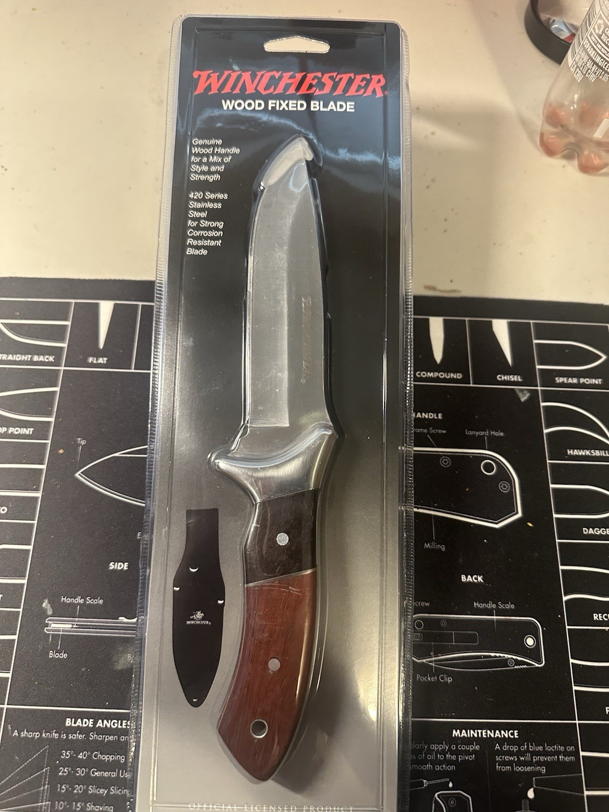 Winchester Wood Fixed Blade 10 Inch 5 Inch Cutting Edge Nylon Sheath Full Tang