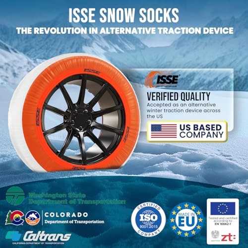 Snow Socks for Tires. Chain Replacement. Super Size Textile Traction for 70