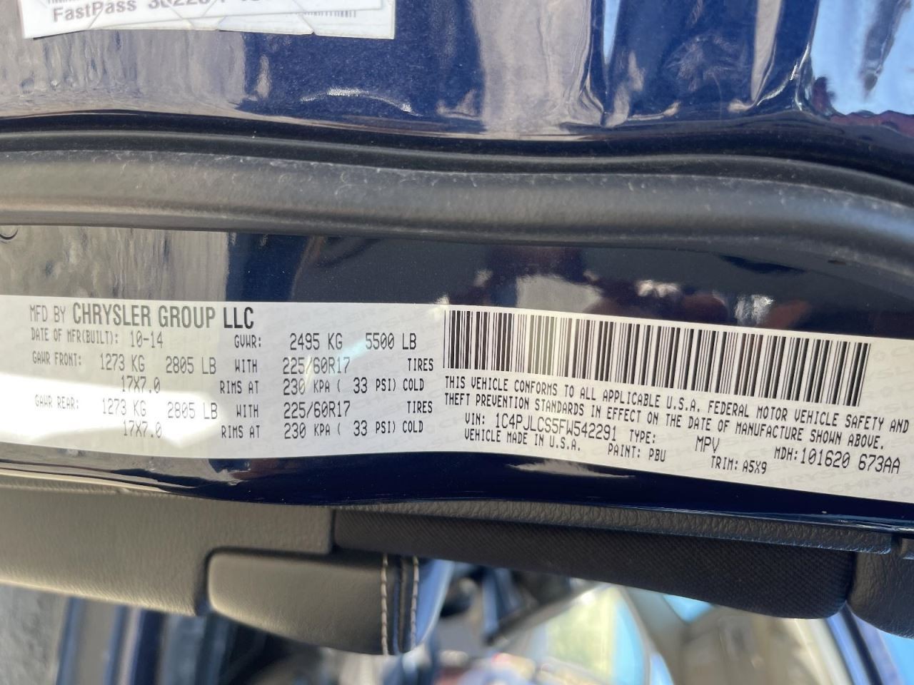 Sun Visor Left Driver Illuminated Fits 14-18 CHEROKEE 989144