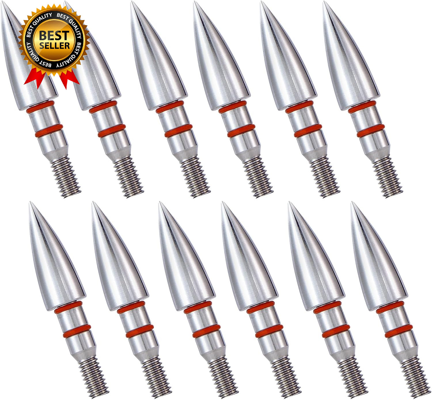 12Pcs Archery Field Points 100 125 150 300 Grain Field Points Screw...
