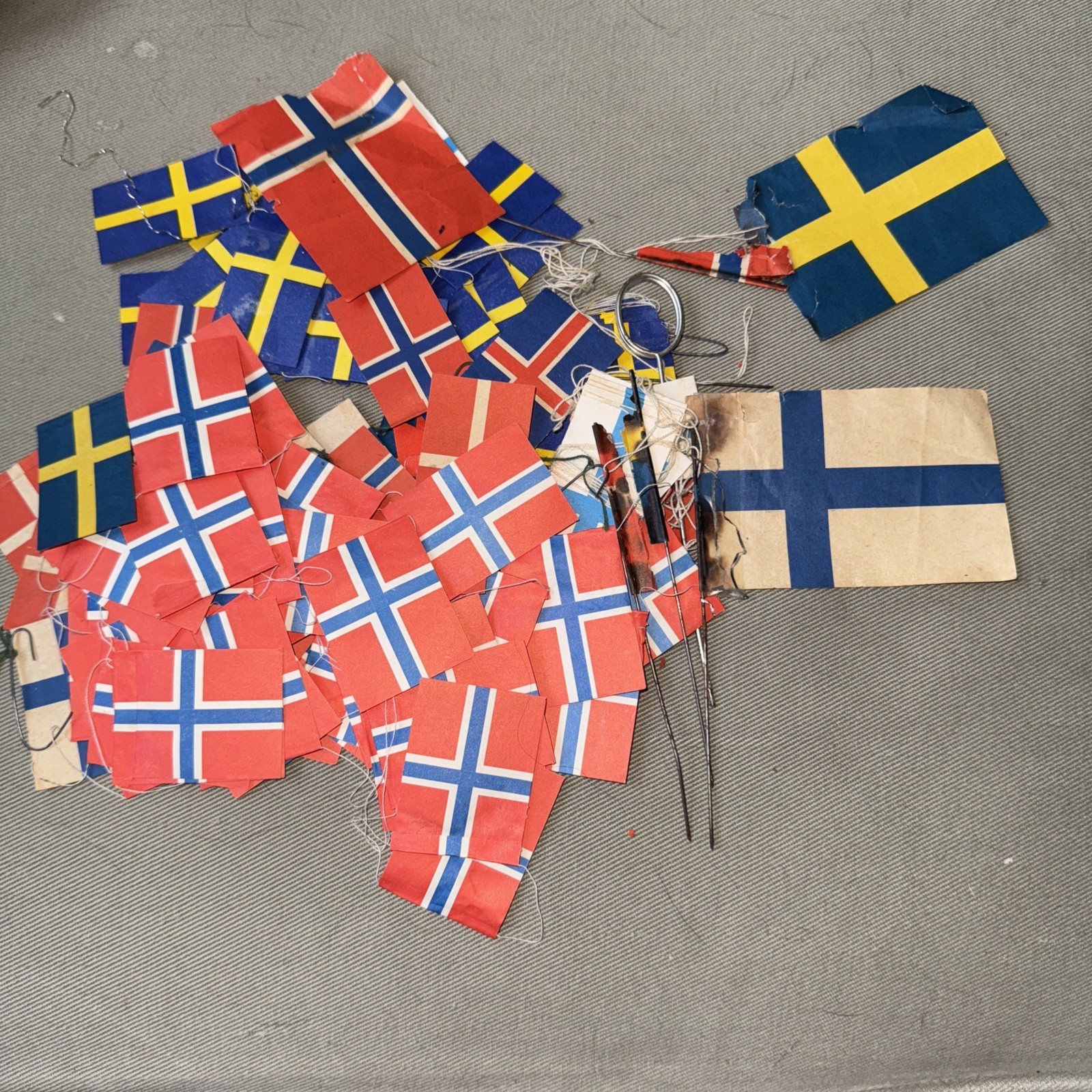 Norwegian Swedish Scandinavian Cake Topper Celebration Paper Party Flags