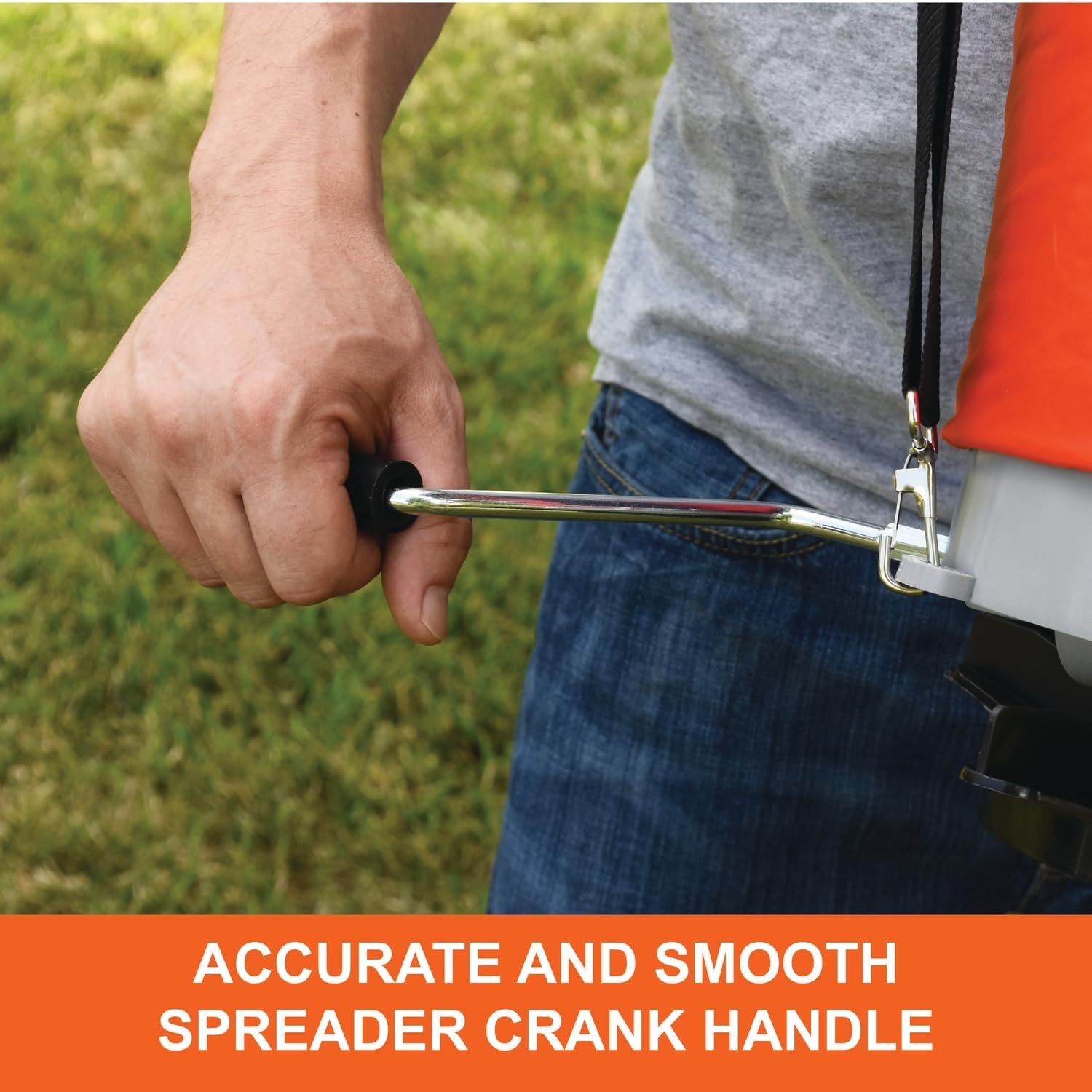 Efficient Handheld Bag Seeder Spreader with Rear Baffle for Easy Element Control