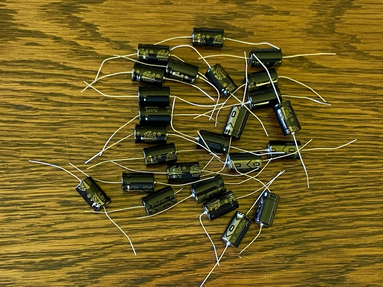 25pc Electrolytic Capacitor Axial 2000hr +105℃ 470uF 50V φ13x21mm Supertech