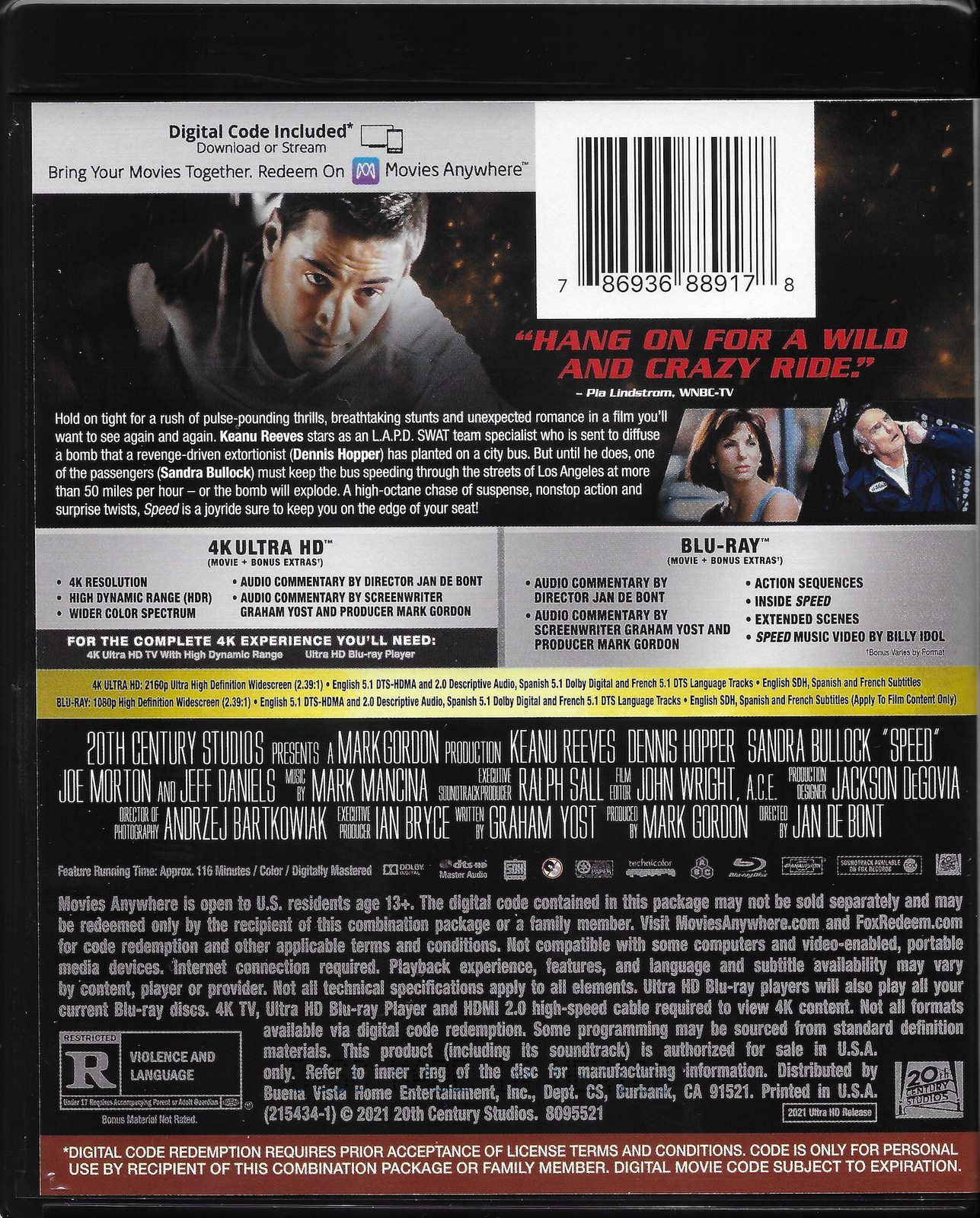 Speed (4K / Blu-ray + Digital) New