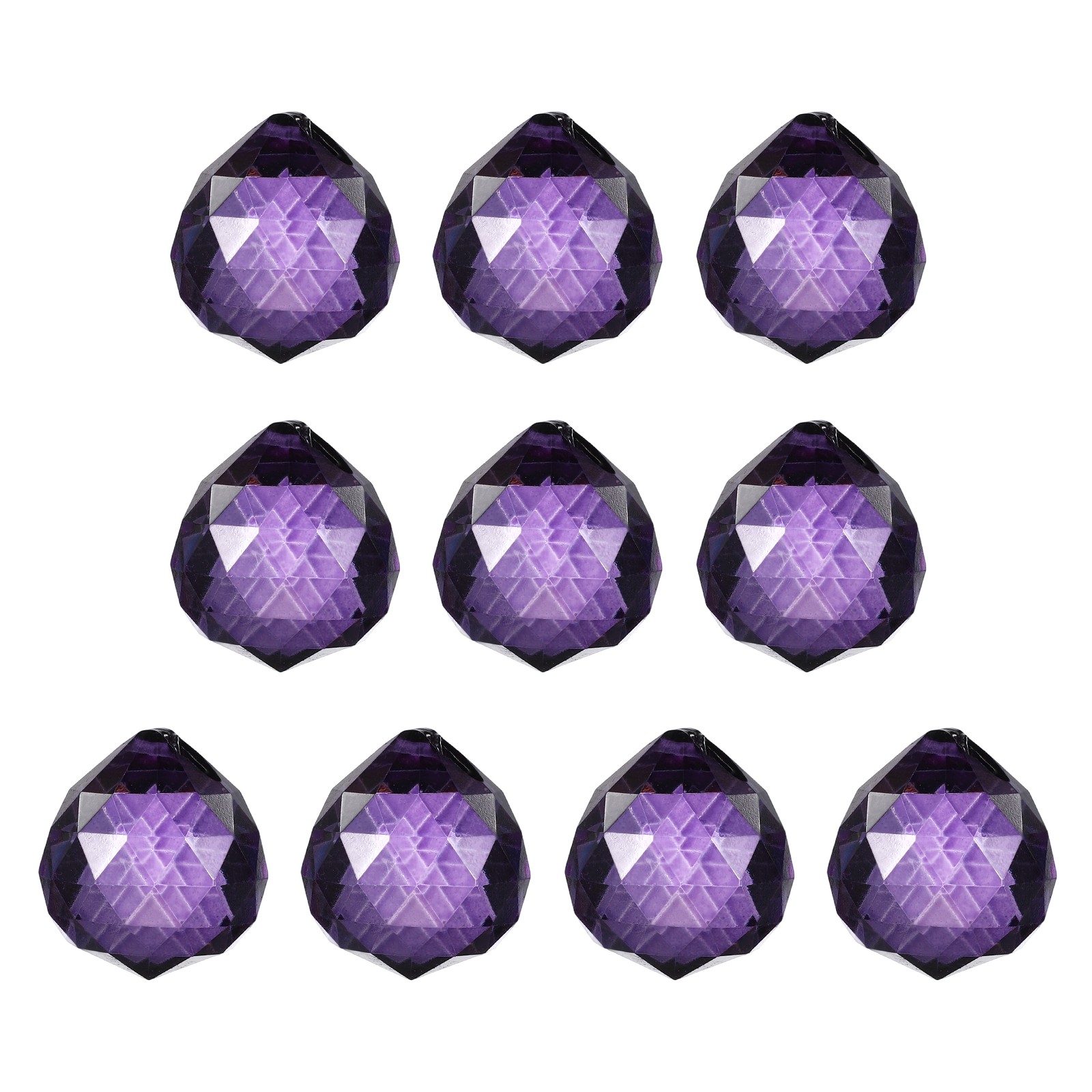 10 Pack 33mm / 1.3Inch Crystal Ball Prisms, Violet