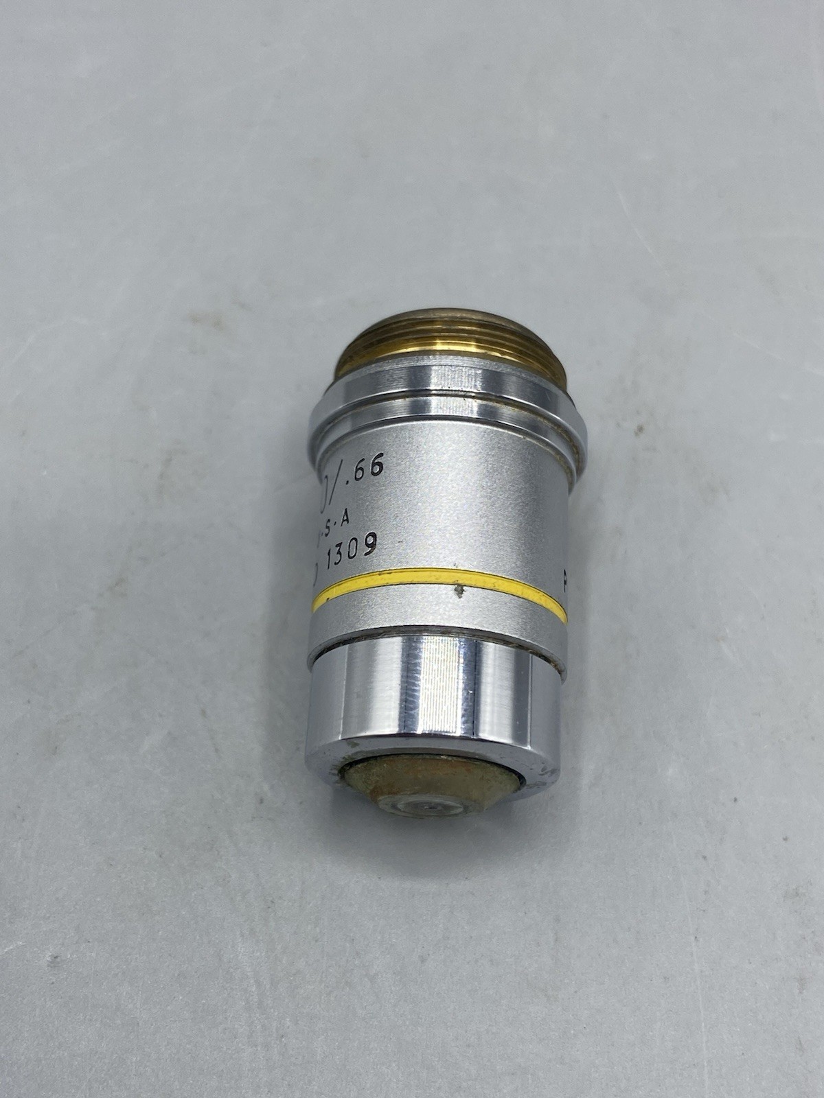 AO American Optical 40/.66 Plan Achromat Microscope Objective USA READ DIRTY
