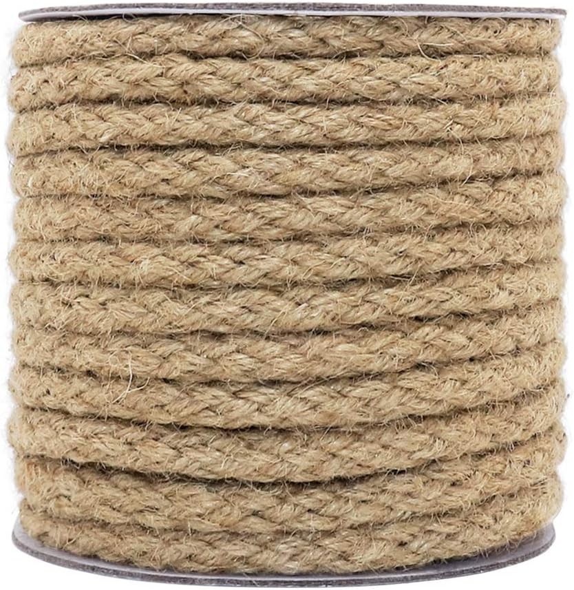 8Mm Jute Rope, 52 Feet Braided Jute Cord Thick Twine Rope for Crafting, Cat Scra