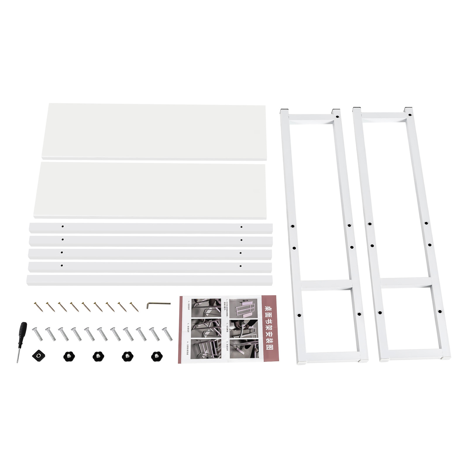 2 Layers Desktop Computer Bookcase Display Shelf for Home Office Workers