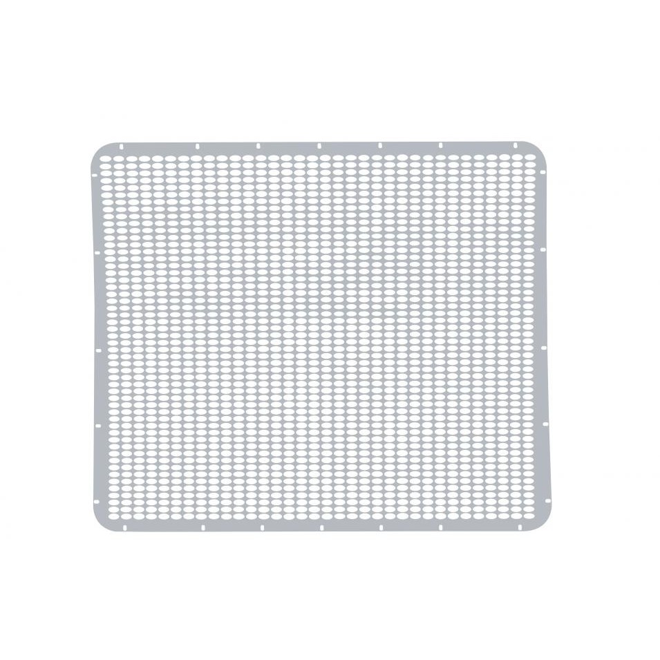 Extended Hood Grille for Peterbilt 379 -304 Stainless Steel -Straight Oval Holes