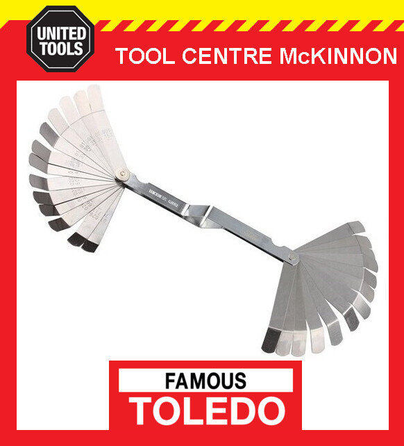 FAMOUS TOLEDO 301157 METRIC & IMPERIAL 26 BLADE CRANKED FEELER GAUGE