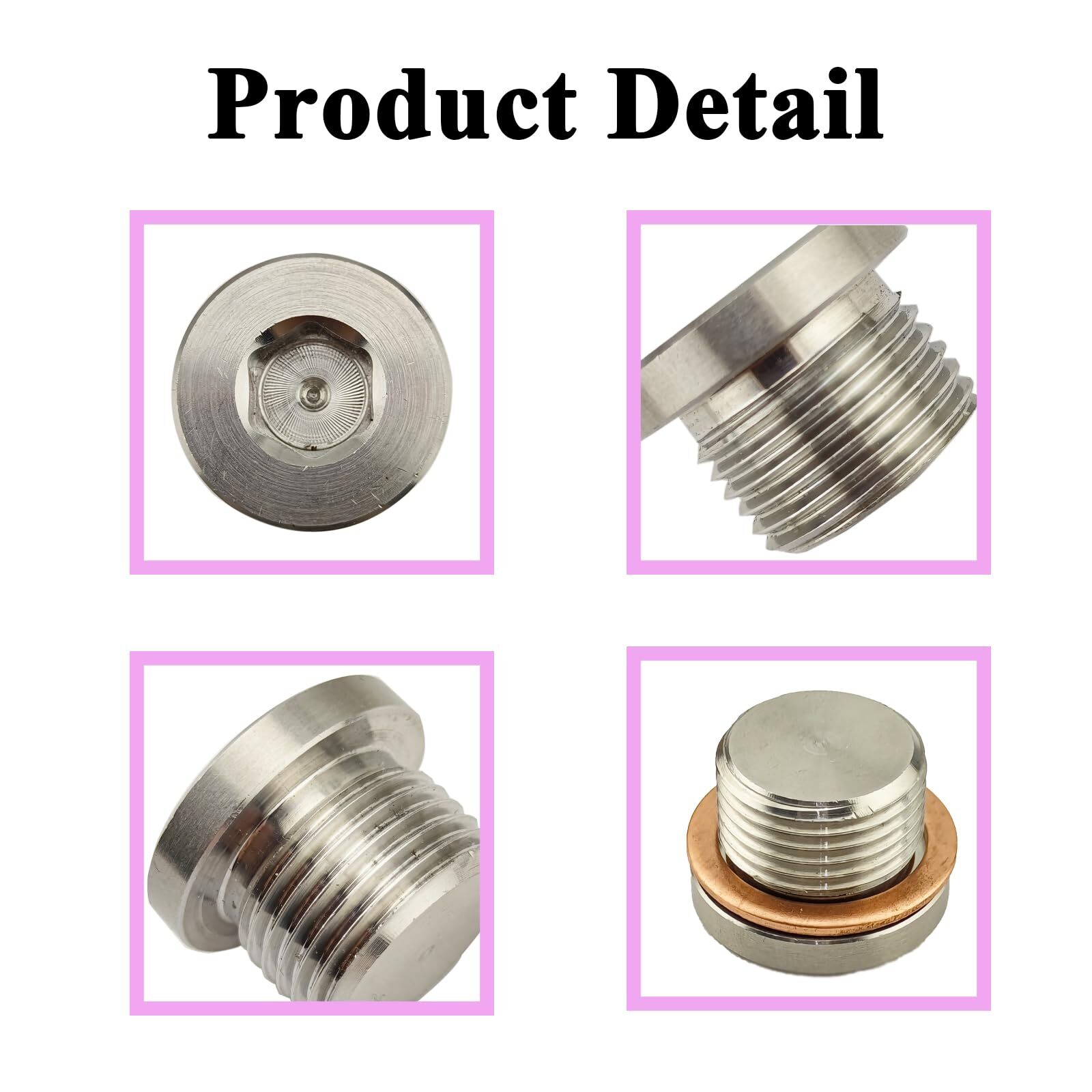 1-Pack M18x1.5 Thread O2 Oxygen Sensor Plug with Copper Washer 304 Stainless