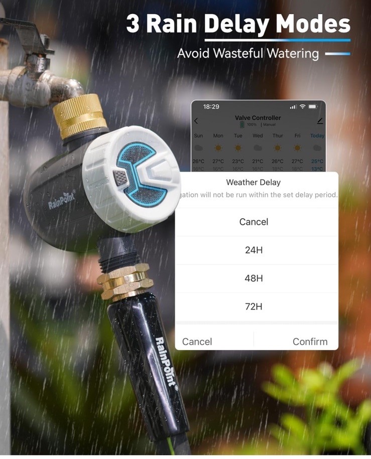 RAINPOINT WiFi Water Timer, Sprinkler Timer for Garden Hose, Smart Automatic ...
