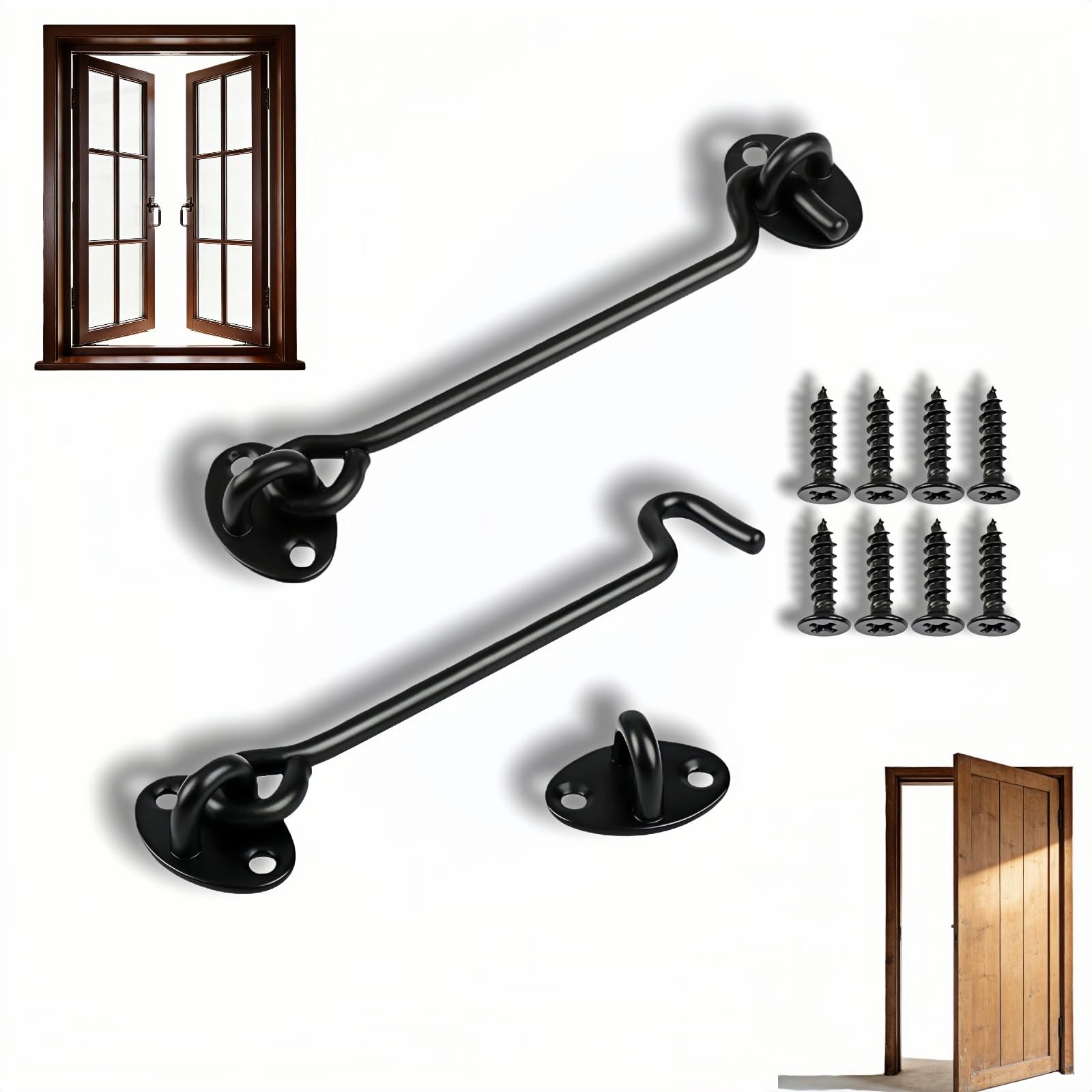 Heavy Duty 6 Inch Hook and Eye Lock, 2 Pack â€“ Stainless Steel Sliding Barn ...