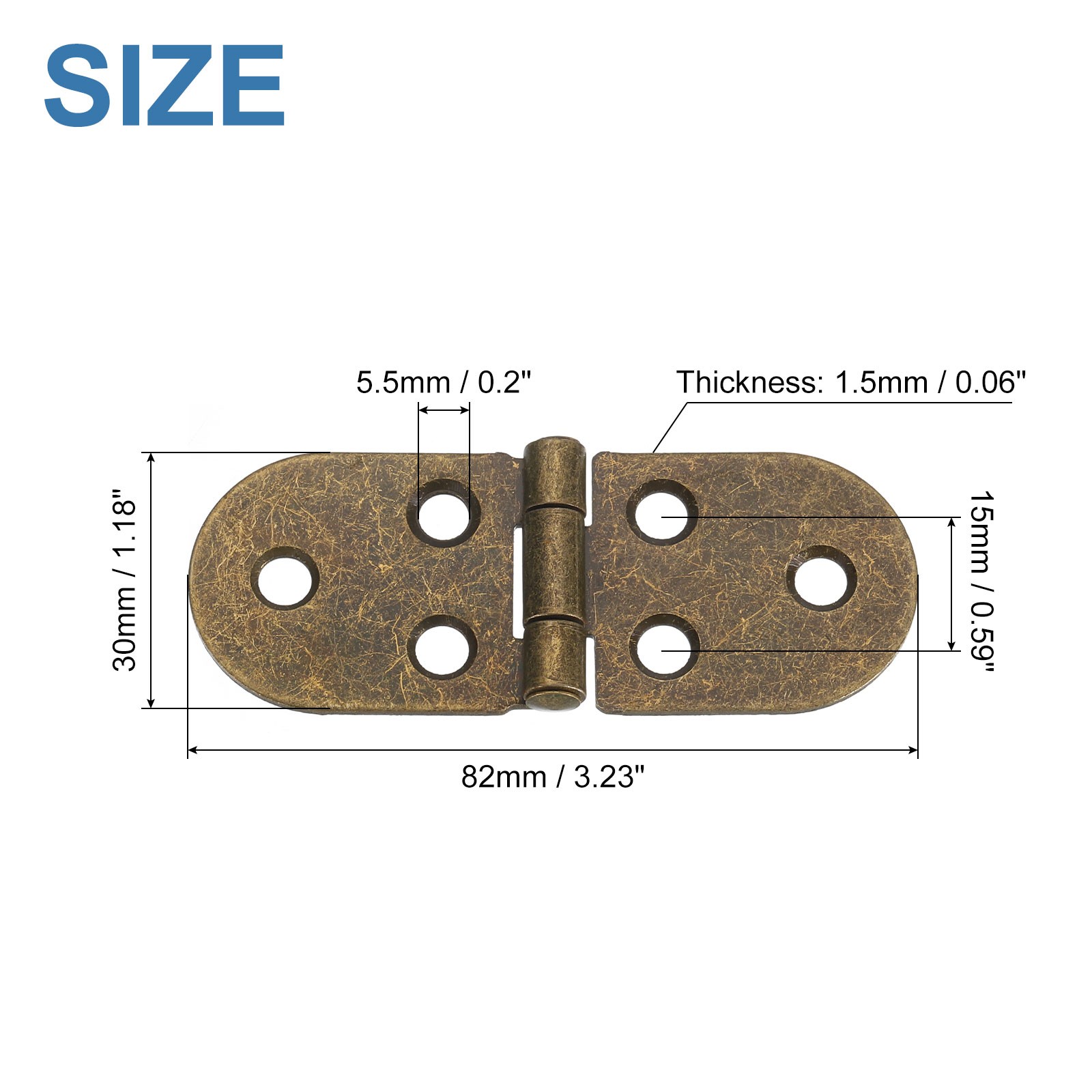 Folding table hinge 4pcs 270° bronze screws