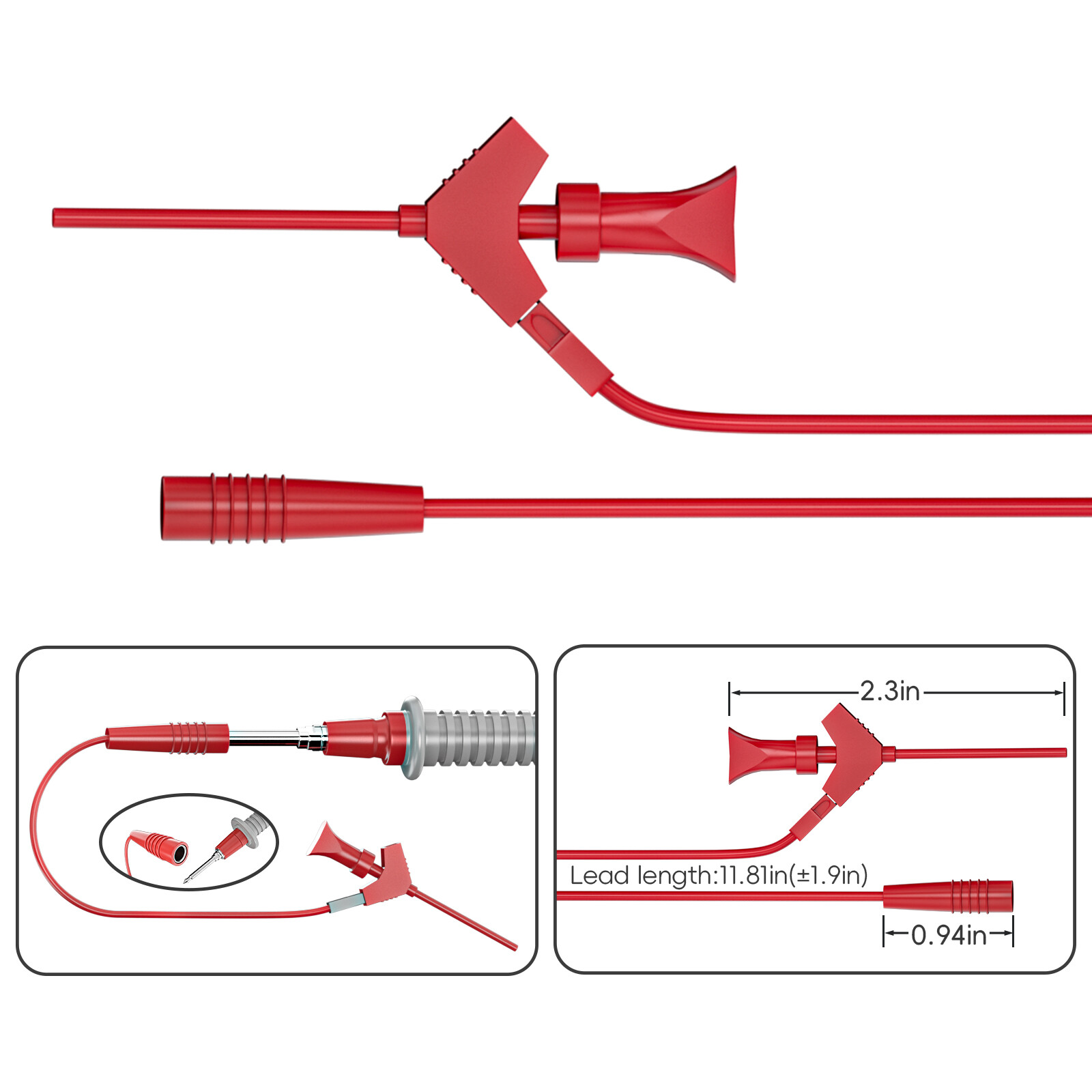 28PCS Multimeter Test Lead Kit Alligator Clips High Voltage Flexible Test Probes