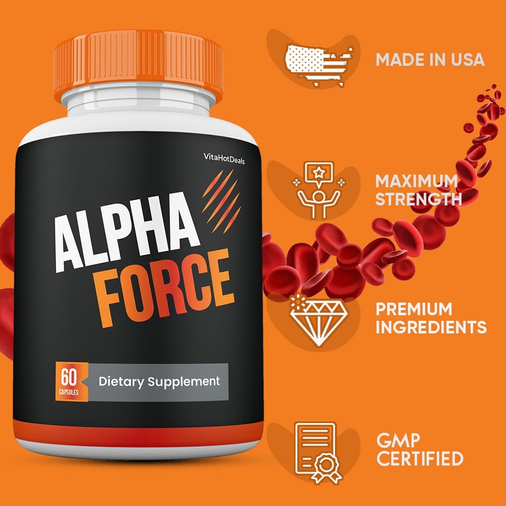 Alpha Force Capsules for Men, Max Strength, Alpha Force Male Supplement (1 Pack)