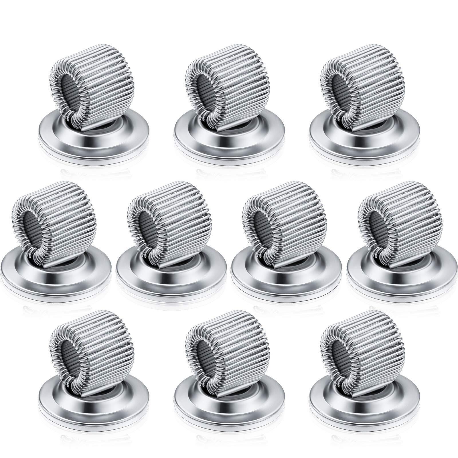 10 Pack Stainless Steel Magnetic Pen Holder Clips for Refrigerator Whiteboard