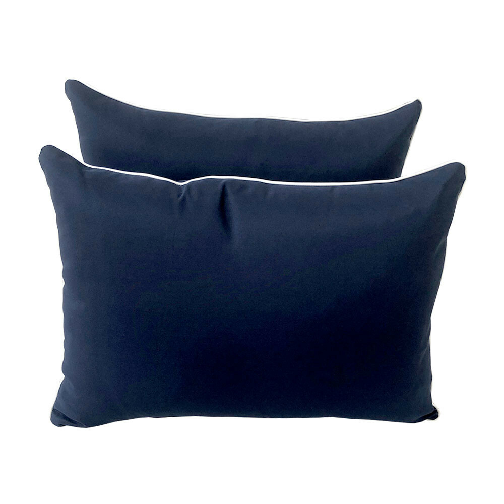 |COVER ONLY| Outdoor Style 4 Twin Contrast Trim Bolster Back Pillow Cover AD101