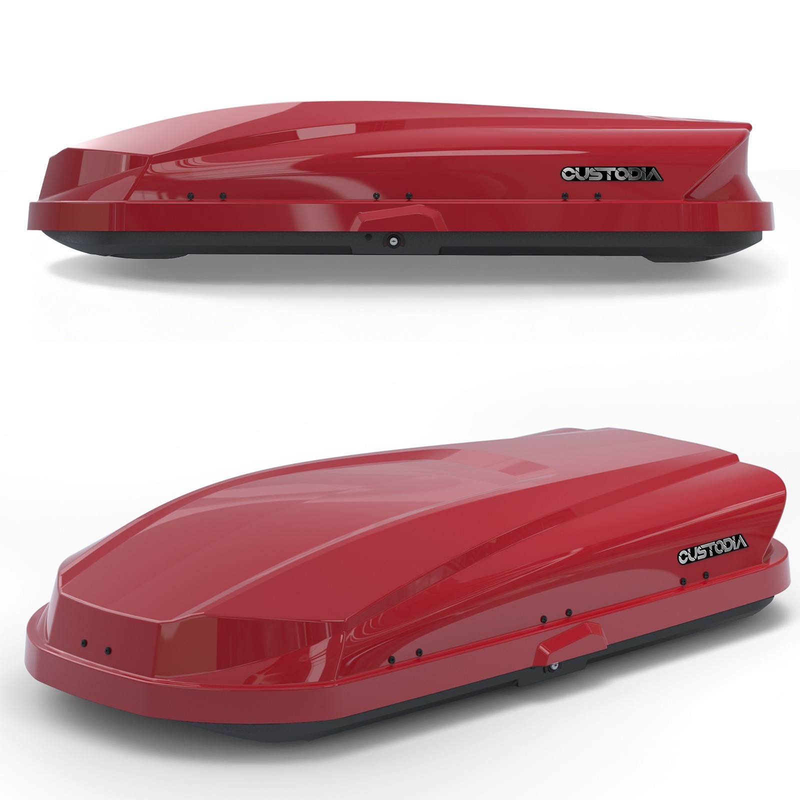 14 ft³ ABS Car Roof Top Box Cargo Luggage Carrier 2 Locks Toolless Install Red