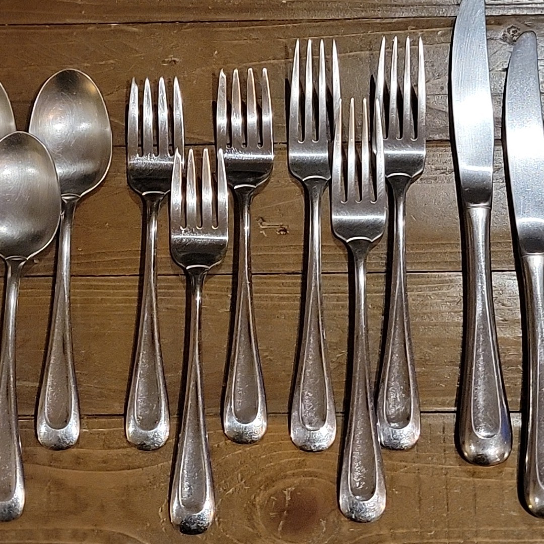 15 Piece Oneida Sand Dune Glossy Stainless Flatware 3 Table Settings