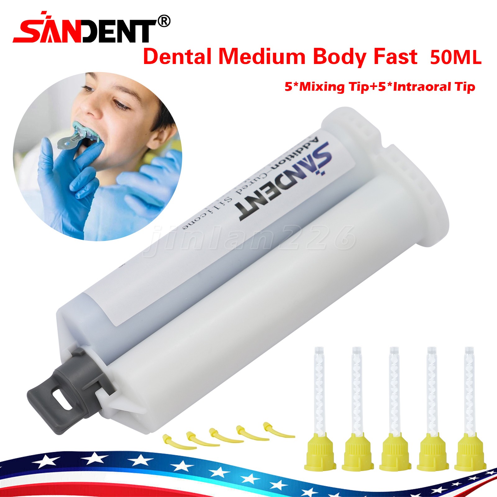 Medium & Fast Set Impression Material 50mL+Tip