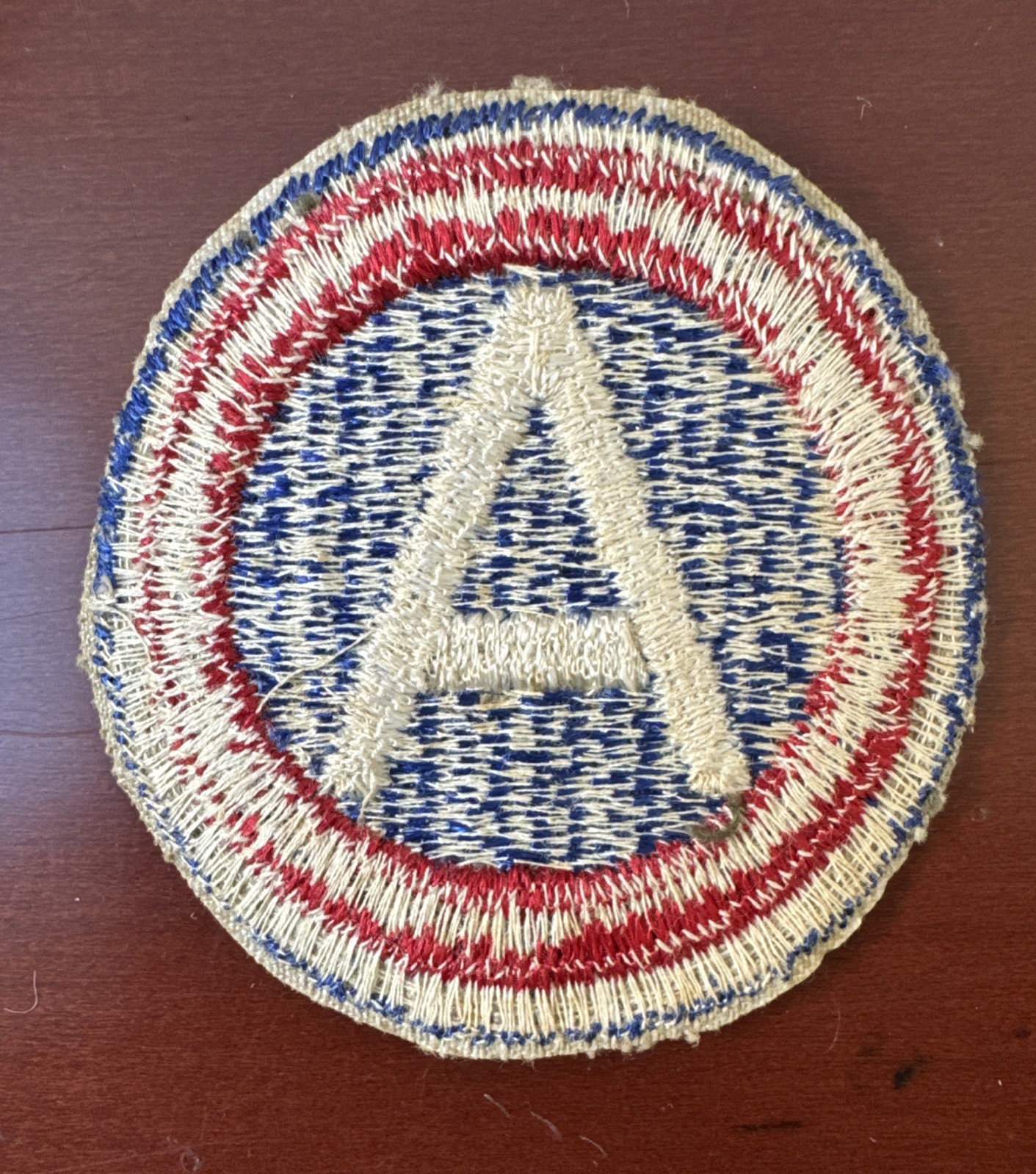 World War II Round US 3RD Army Central Command Insignia Sleeve Patch RARE