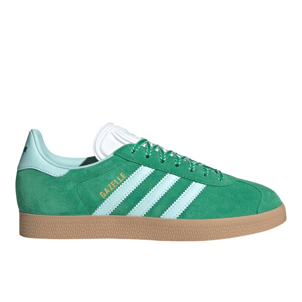 adidas Gazelle Lace Up  Womens Green Sneakers Casual Shoes JH7218