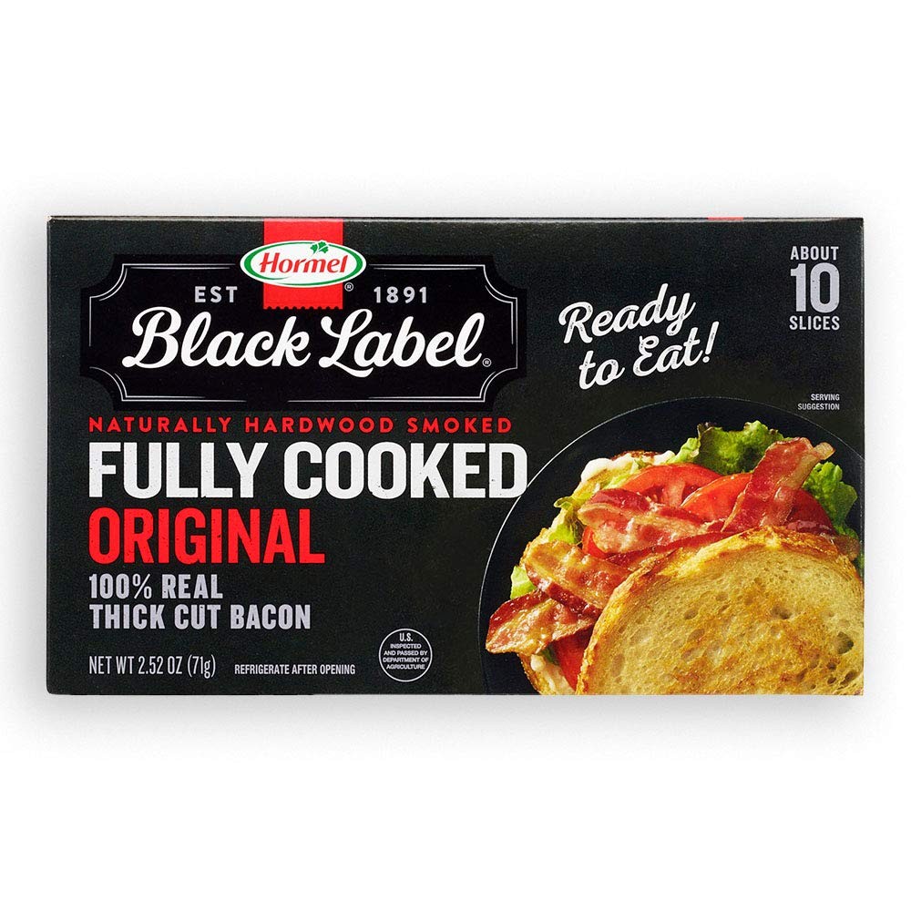 HORMEL BLACK LABEL Thick Cut, Fully Cooked Bacon for 2.52 oz (Pack of 1)