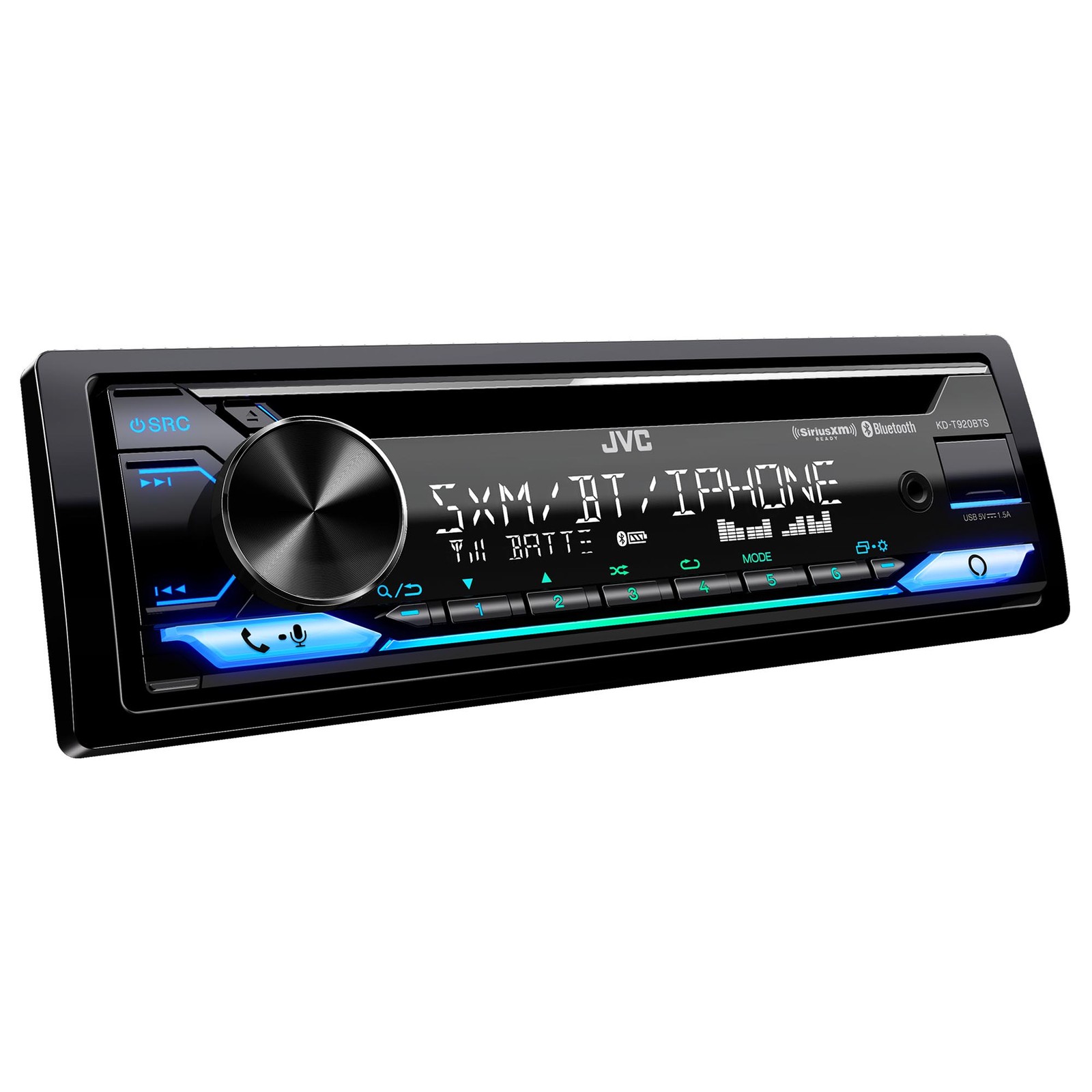 JVC KD-T920BTS CD Receiver w/ Bluetooth, USB, SiriusXM, Alexa, 13-Band EQ
