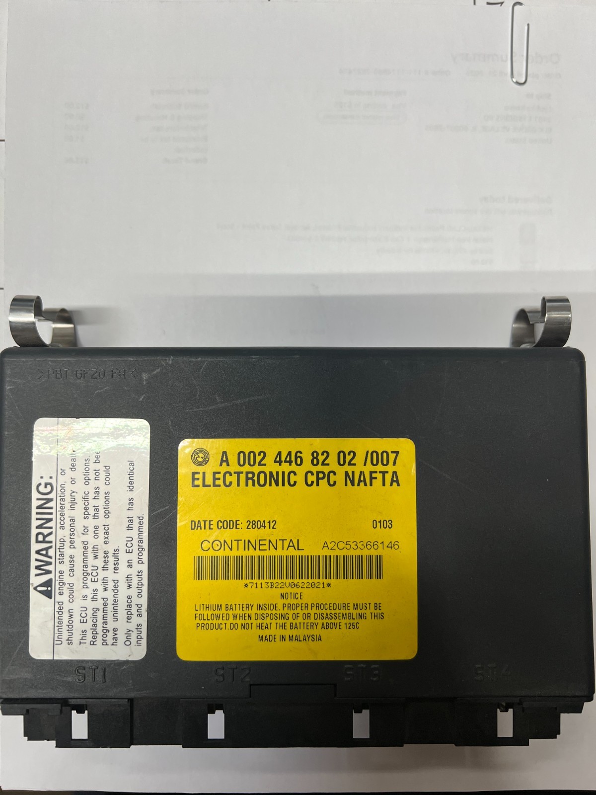 A0024468202 / 007 CPC FREIGHTLINER CASCADIA CHASSIS CONTROL UNIT CONTINENTAL