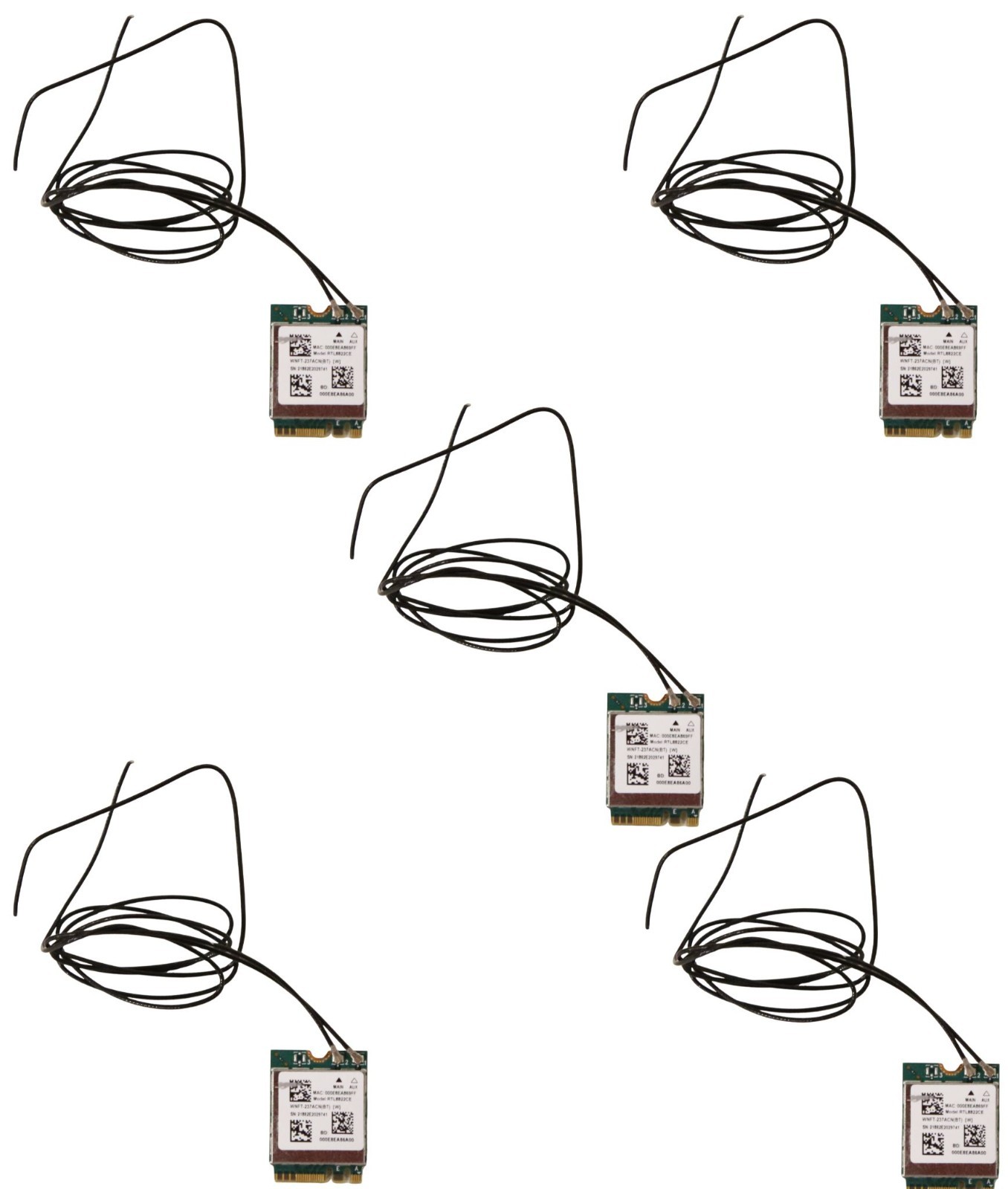 Box of 5 - Dual Band WiFi + Bluetooth M.S Modules with Wires